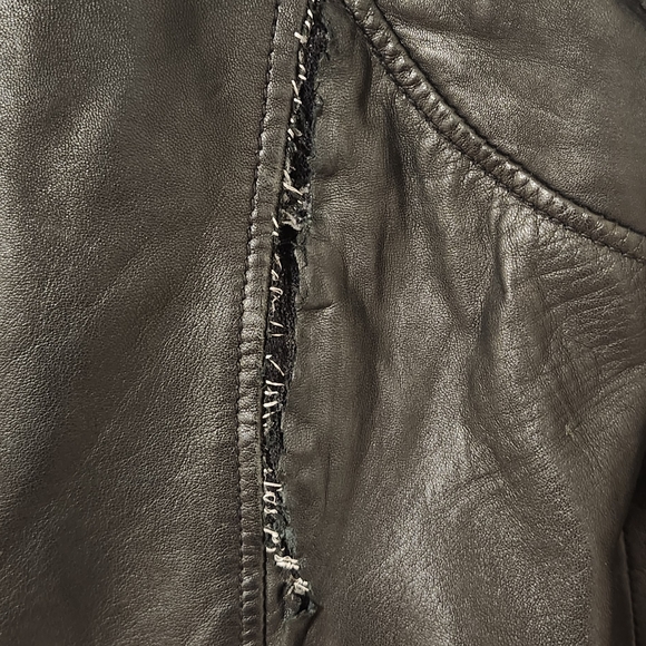 LAMARQUE Dark Leather Biker Jacket - Picture 6 of 6